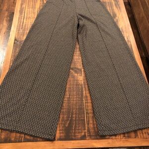 Max Studio Black & White Herringbone Wide-Leg Pants